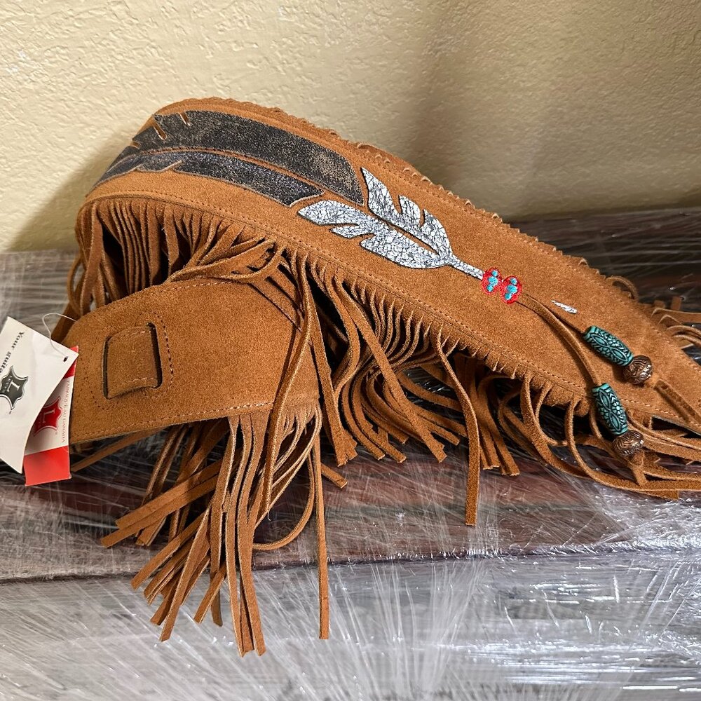 Levy's MS17AIF Premium Suede Guitar Strap - Fringe Feather NEW